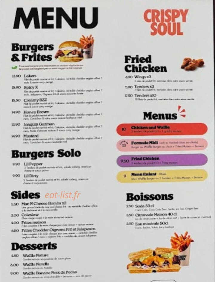 Crispy Soul — carte page 2