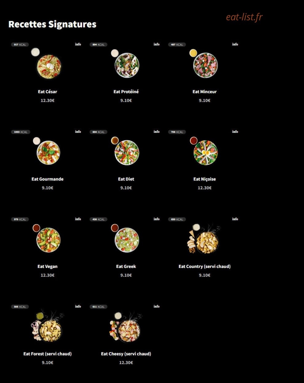 Eat Salad — carte page 12