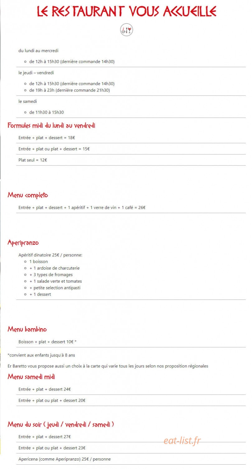 Er Baretto — carte page 3
