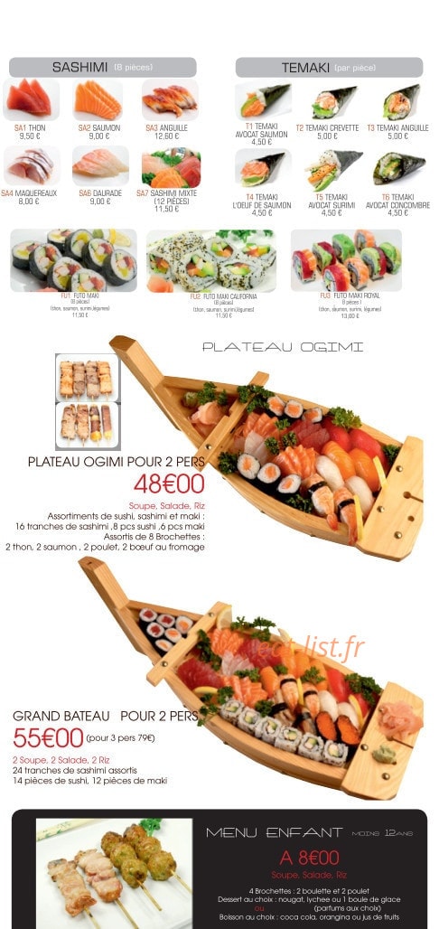 FaFa Sushi Burger — carte page 6