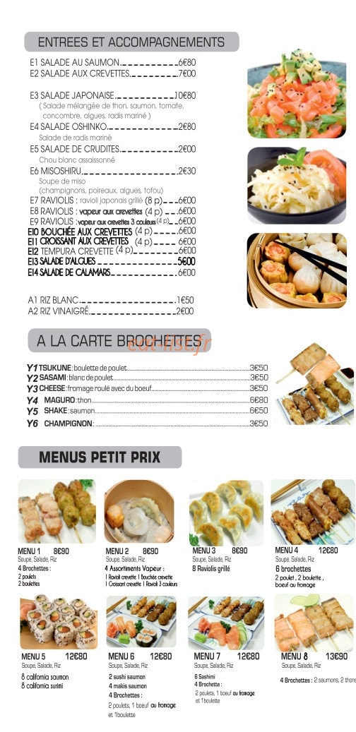 FaFa Sushi Burger — carte page 2