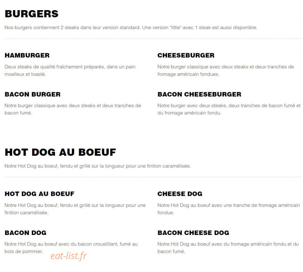 Five Guys — carte page 1