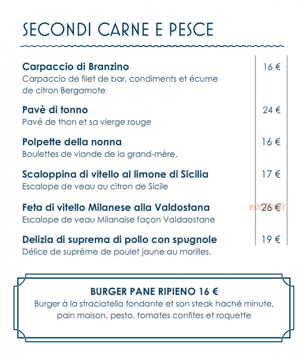 Fratelli Ristorante Confluence — carte page 9