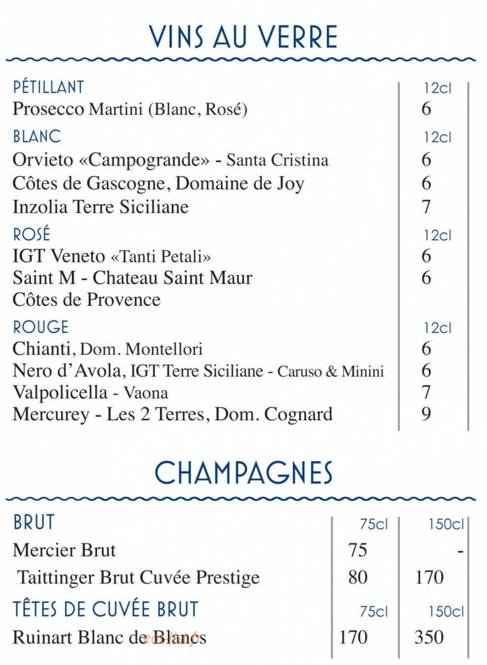 Fratelli Ristorante Confluence — carte page 4