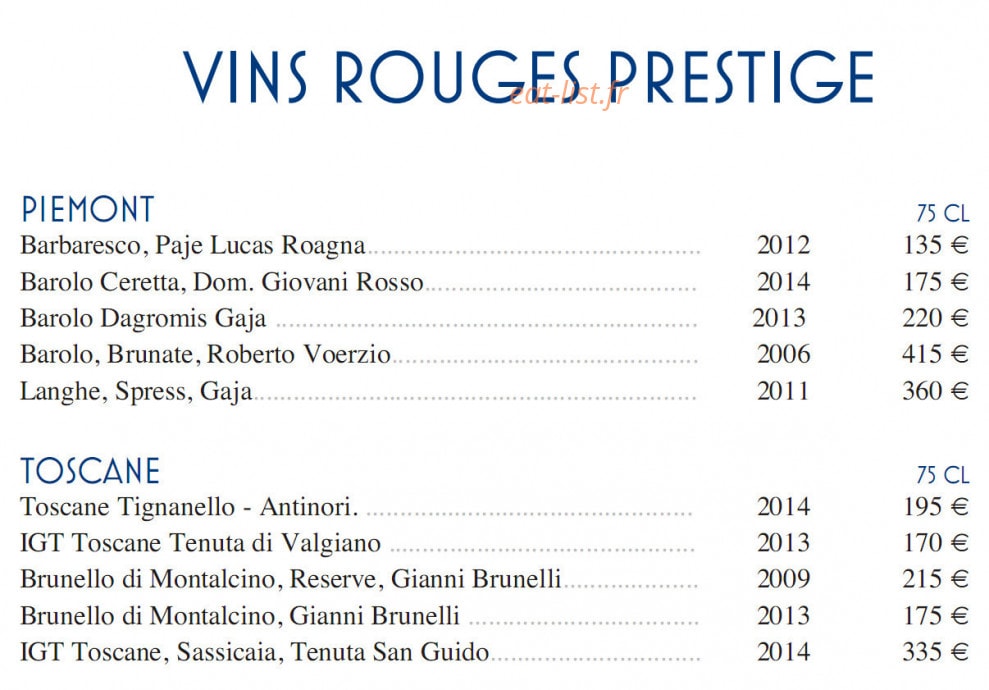 Fratelli Ristorante Confluence — carte page 13