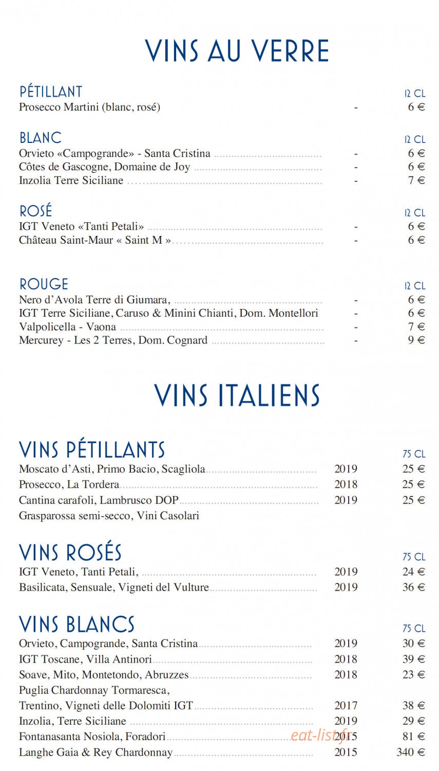 Fratelli Ristorante Confluence — carte page 11