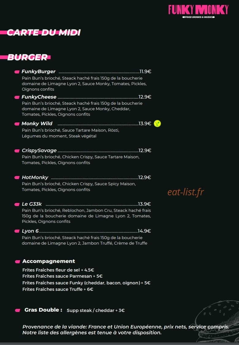 Funky Monky — carte page 1