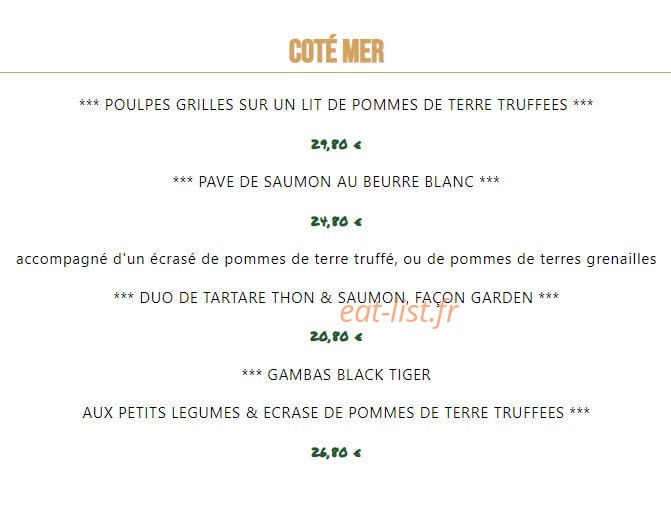 Garden Bistro — carte page 4