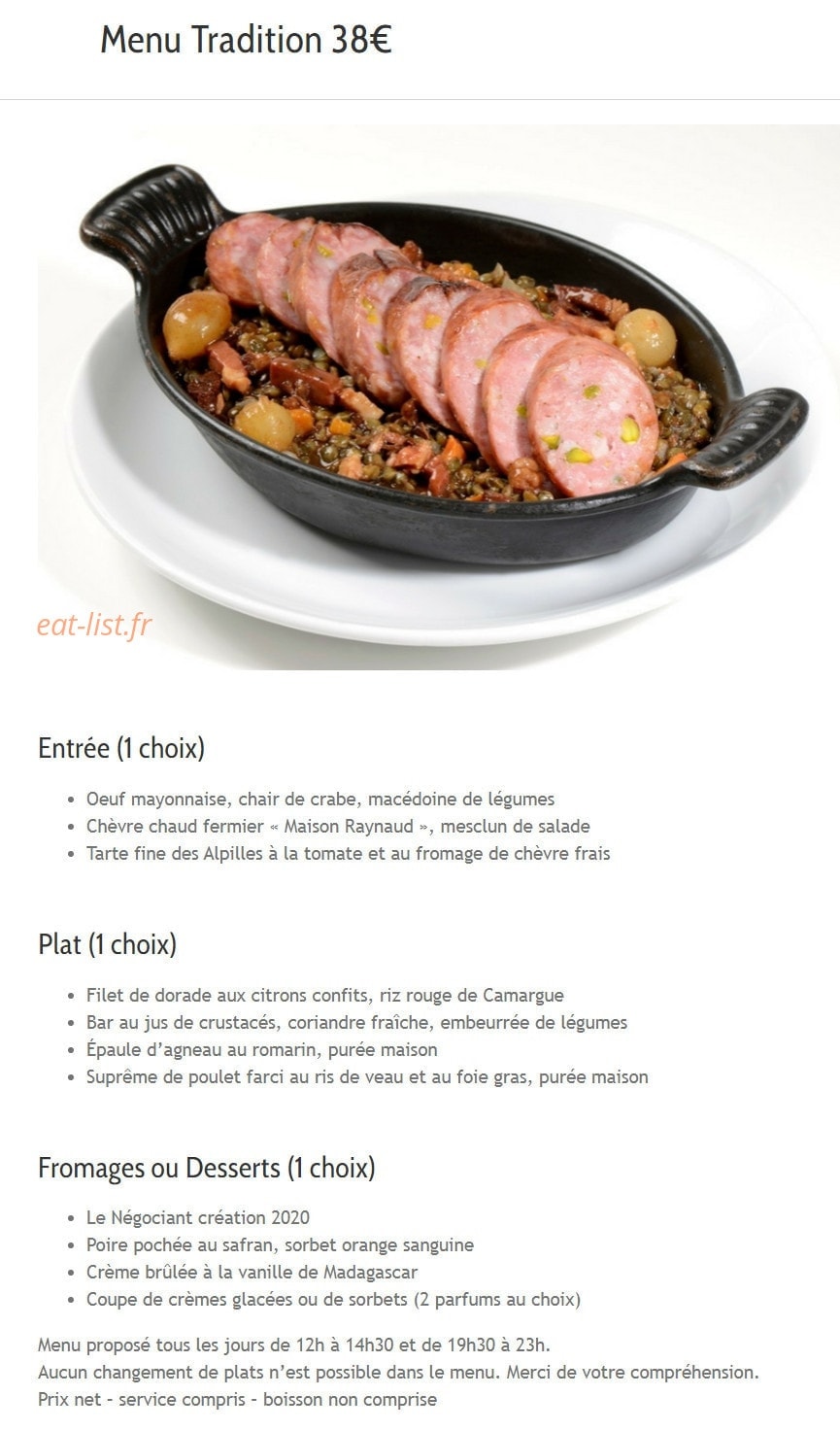Grand Café des Négociants — carte page 2