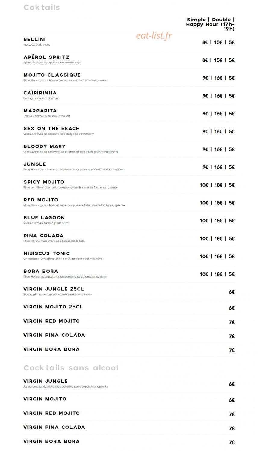 Jungle Café — carte page 6