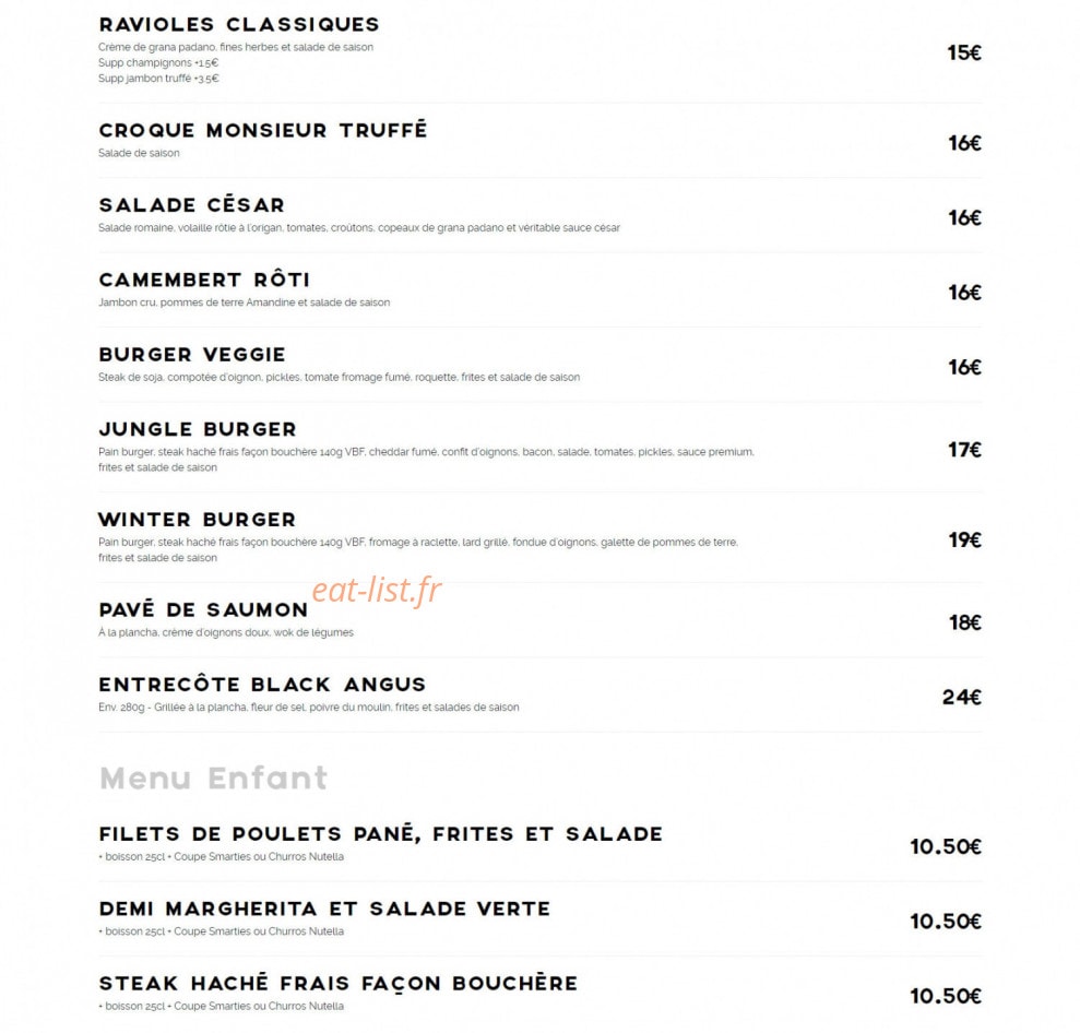 Jungle Café — carte page 2