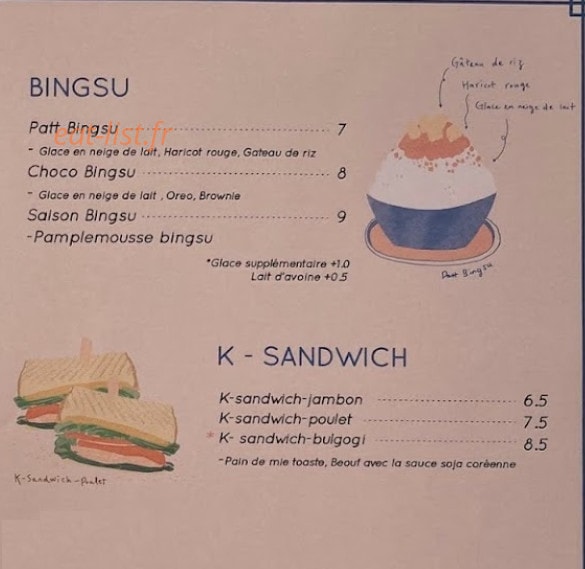 Kiwa café — carte page 2