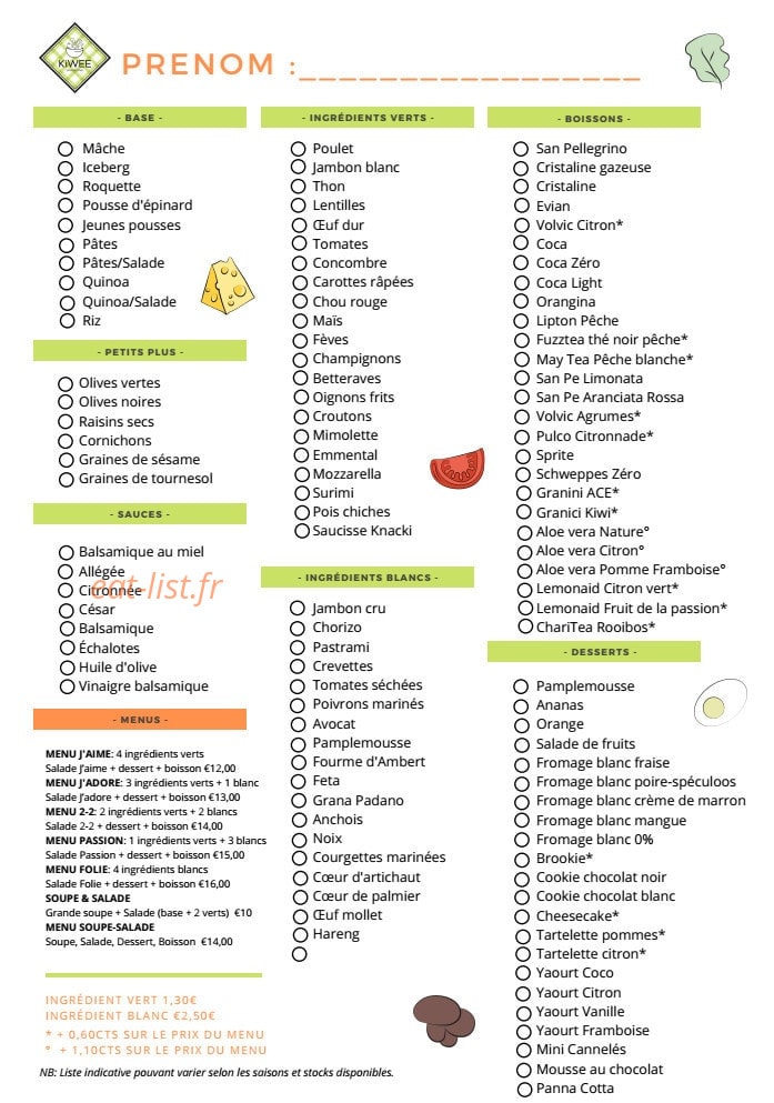 Kiwee — carte page 1
