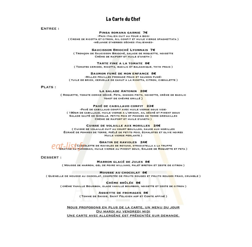 L'Antonin — carte page 2