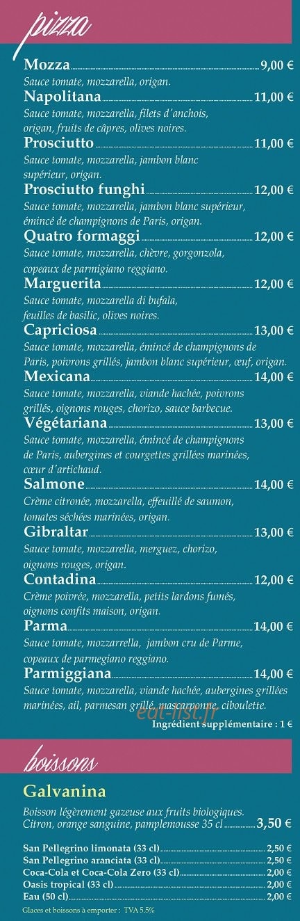 L’atelier du pizzaiolo — carte page 9