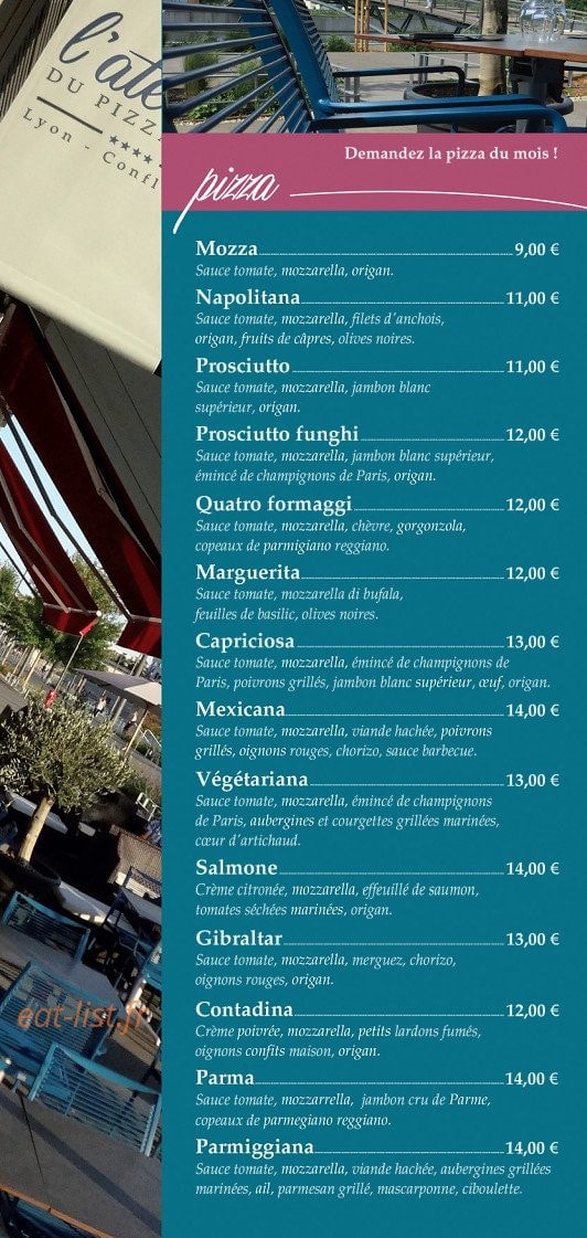L’atelier du pizzaiolo — carte page 2