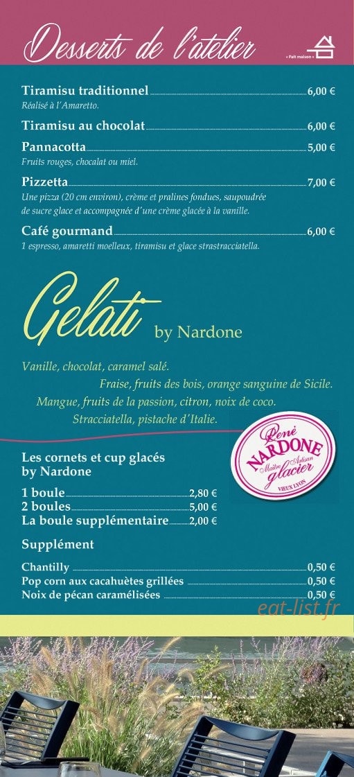 L’atelier du pizzaiolo — carte page 8