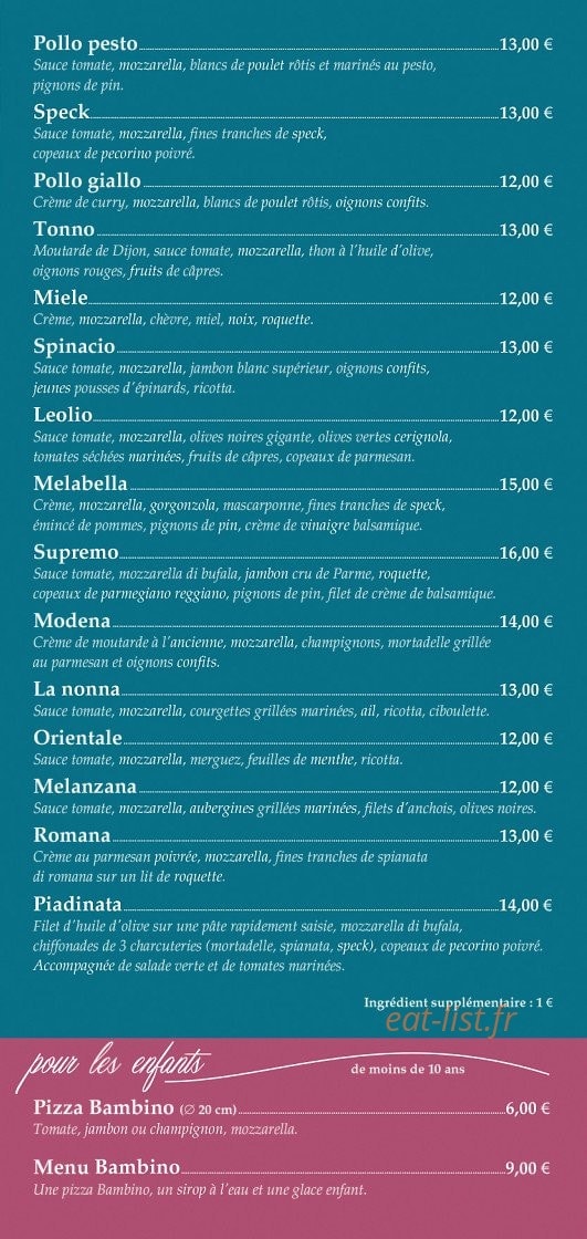L’atelier du pizzaiolo — carte page 3