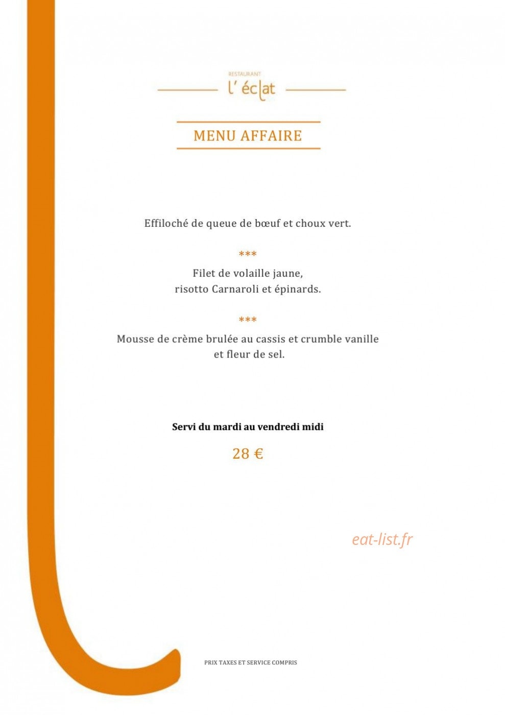 L'Eclat — carte page 1
