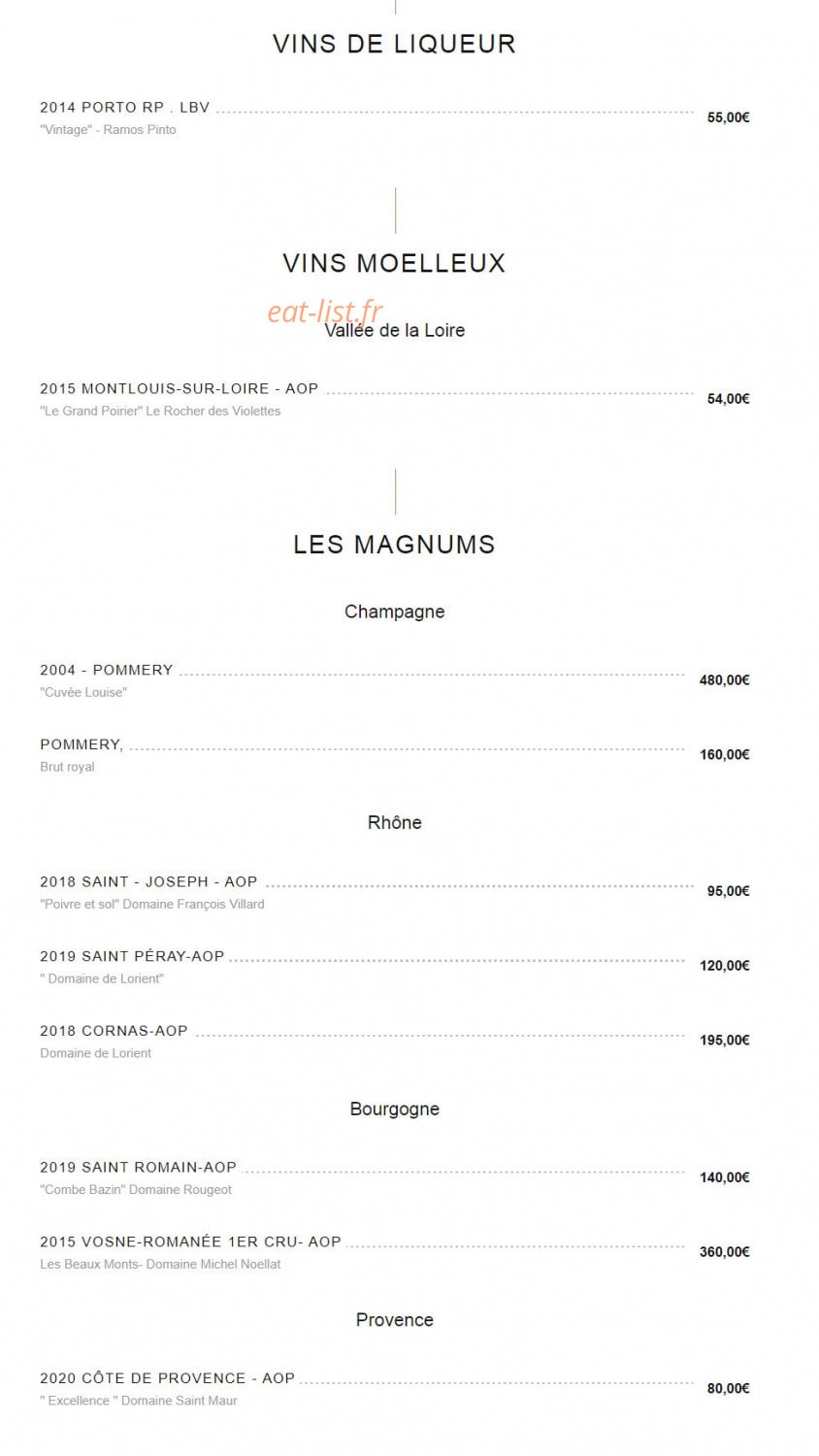L'Institut Restaurant — carte page 10