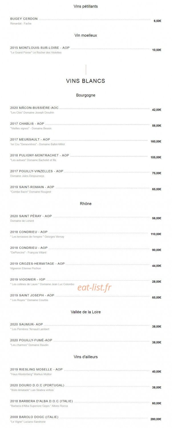 L'Institut Restaurant — carte page 4