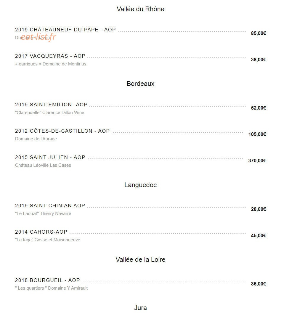 L'Institut Restaurant — carte page 7