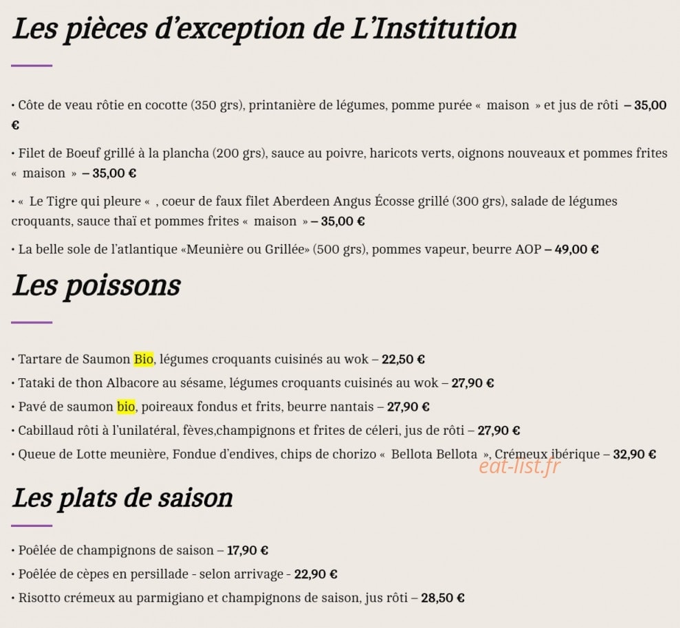 L'institution — carte page 4