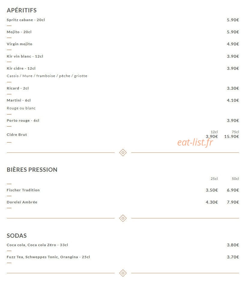 La Cabane — carte page 4