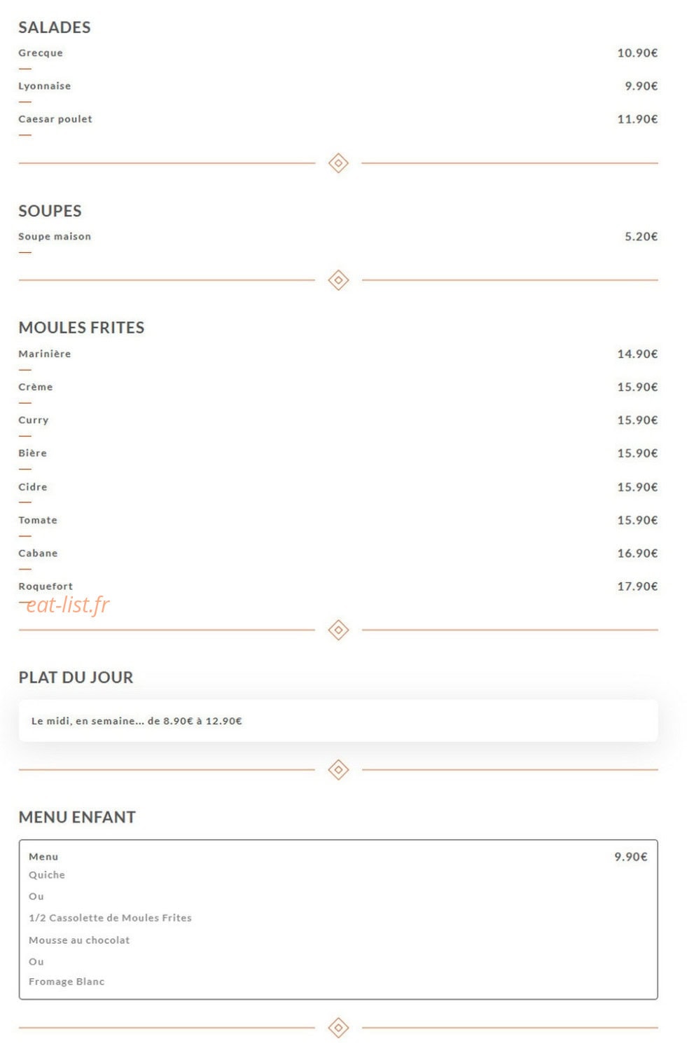 La Cabane — carte page 2