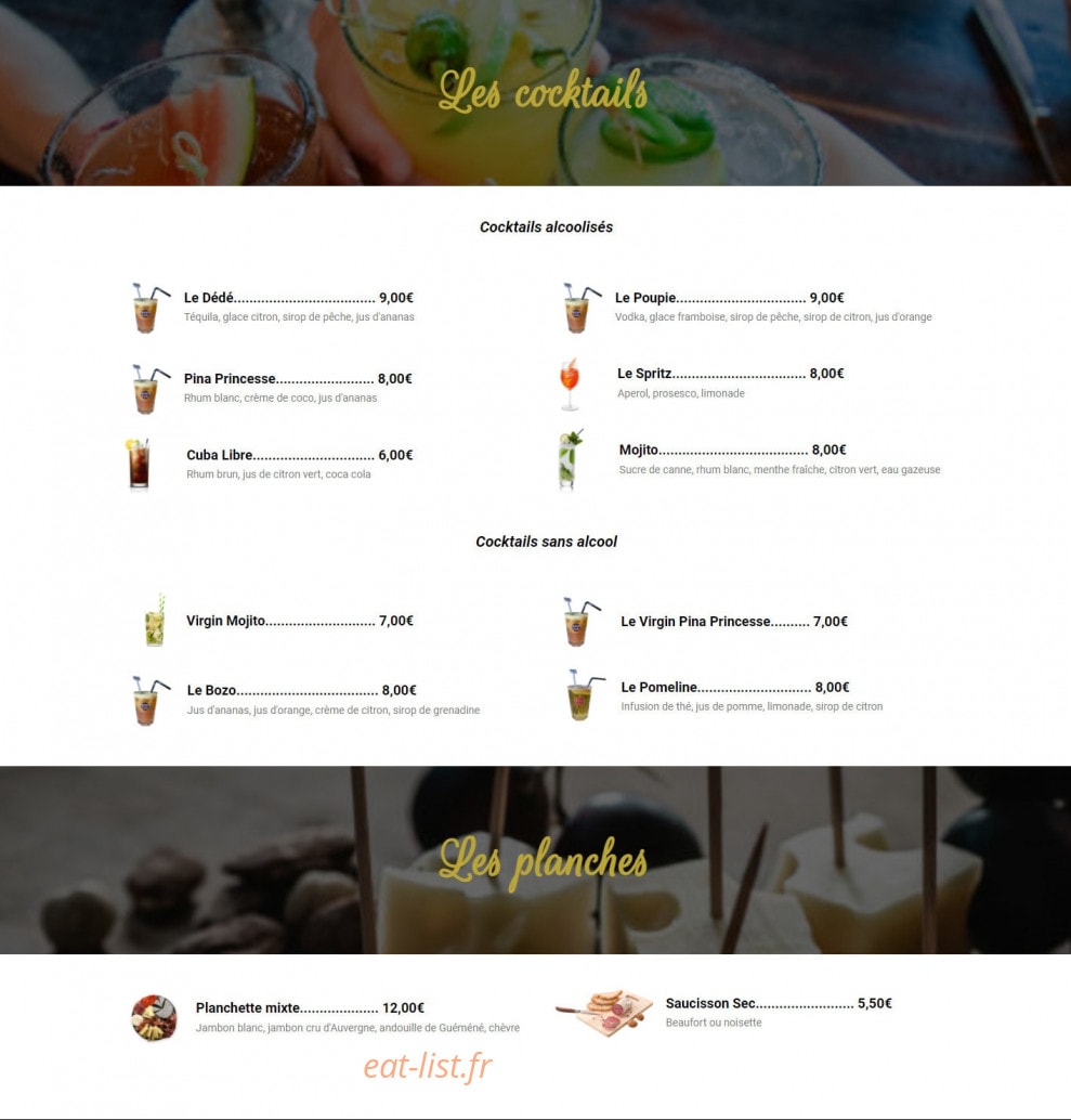 La Crêperie de DéDé — carte page 5