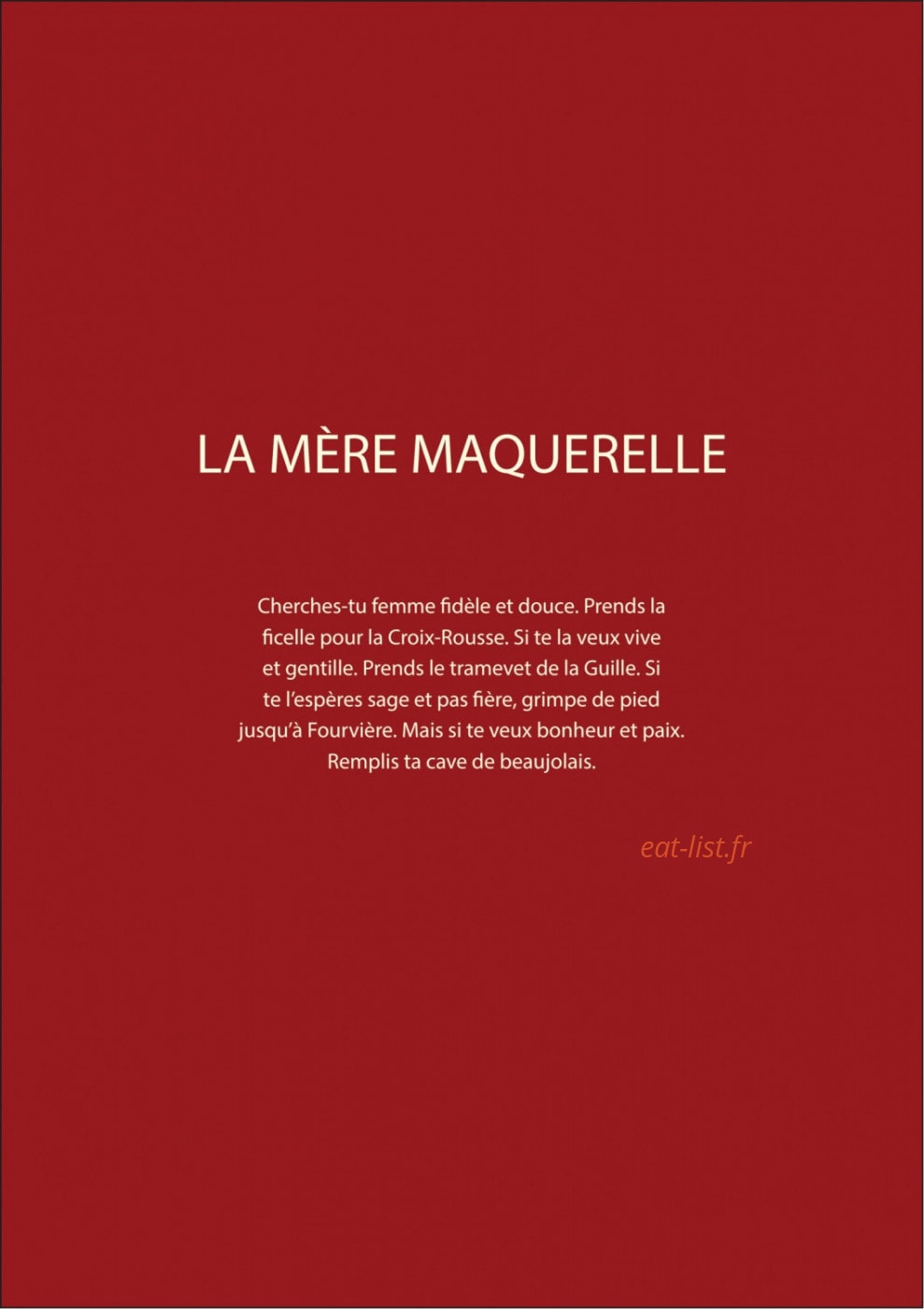La Mère Maquerelle — carte page 1