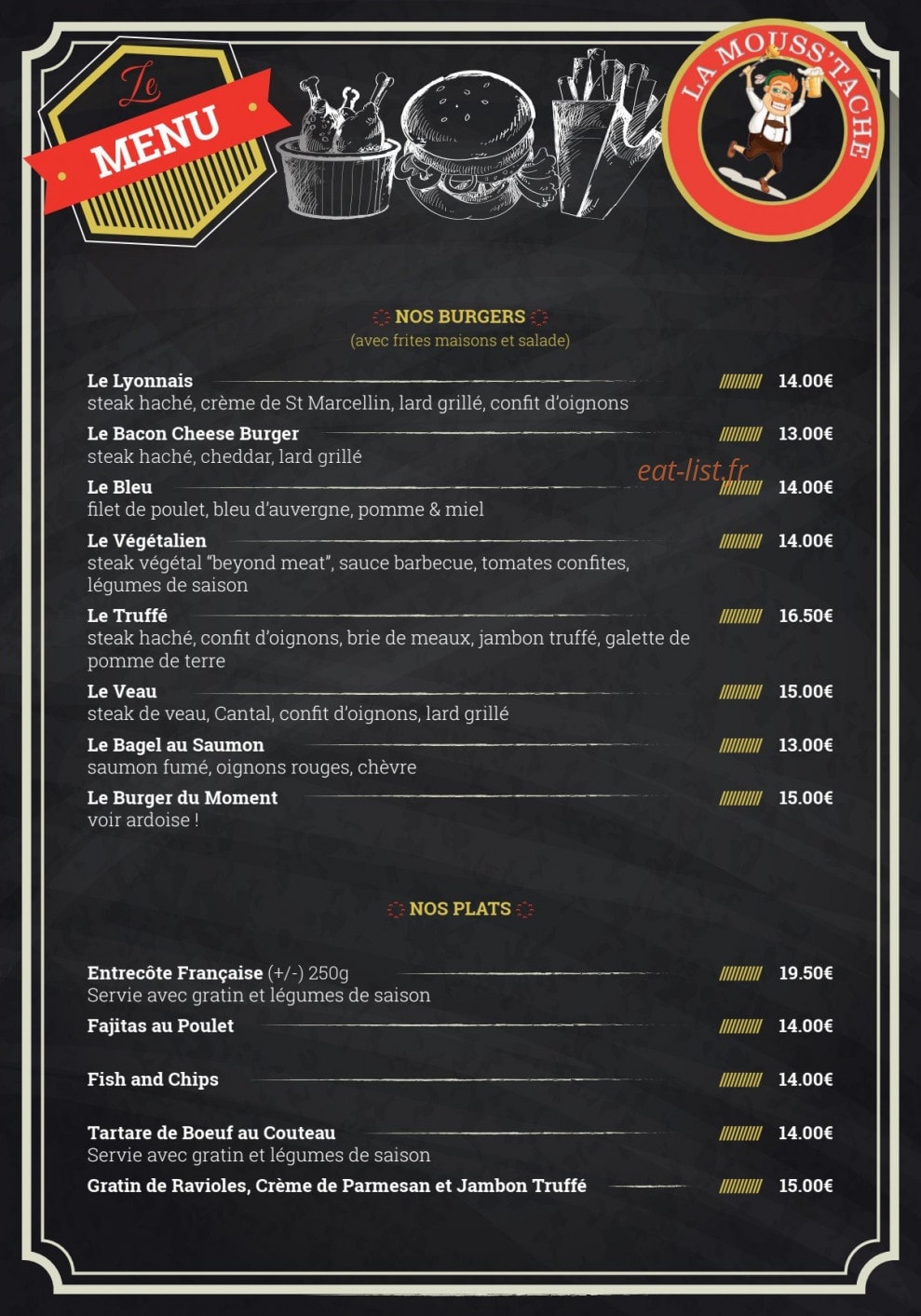 La Mouss'tache — carte page 1