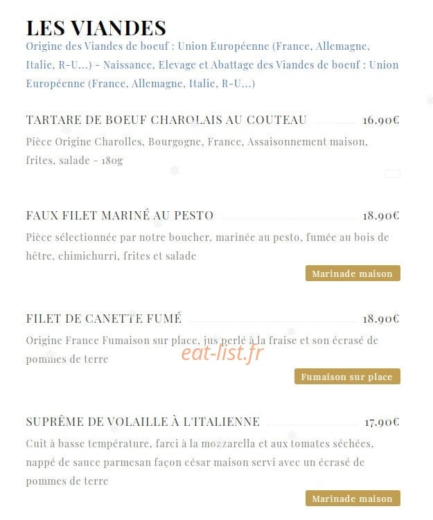 Le Café Français — carte page 6