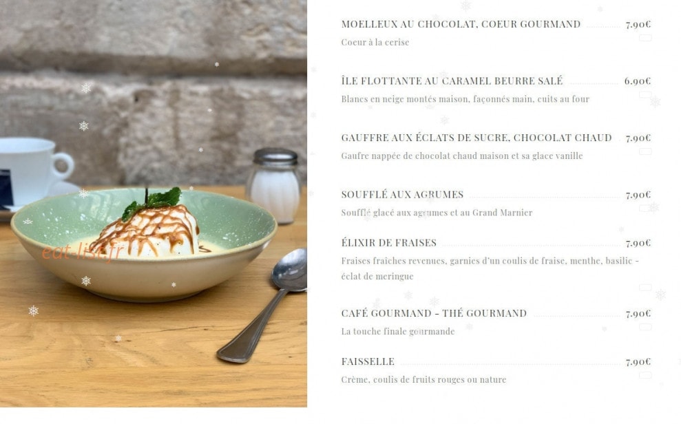 Le Café Français — carte page 8