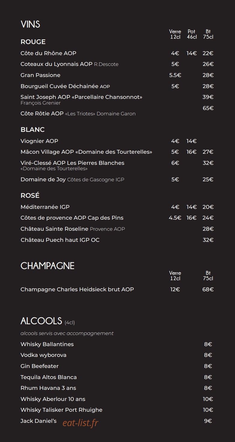 Le Lion Bar — carte page 3