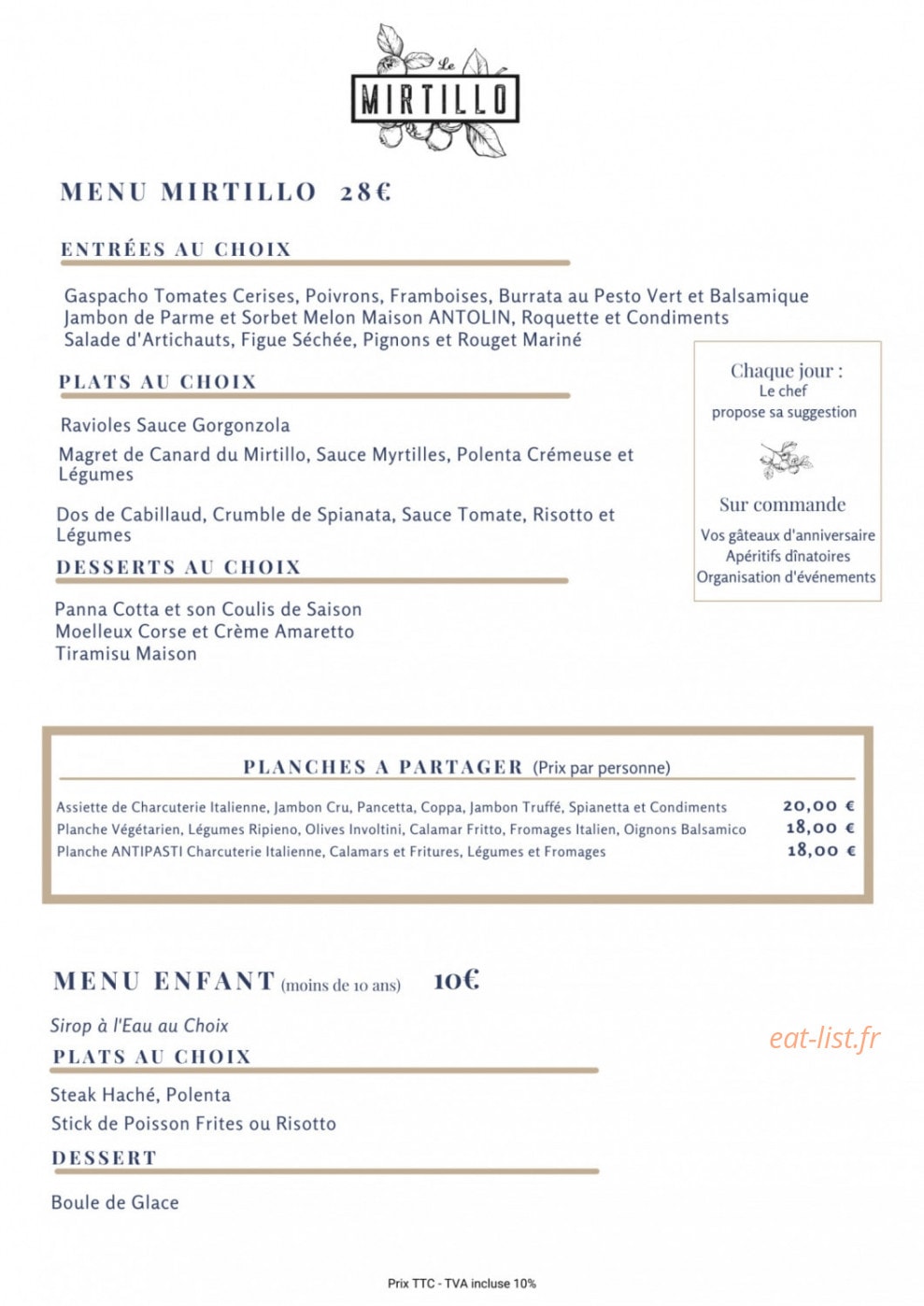 Le Mirtillo — carte page 2