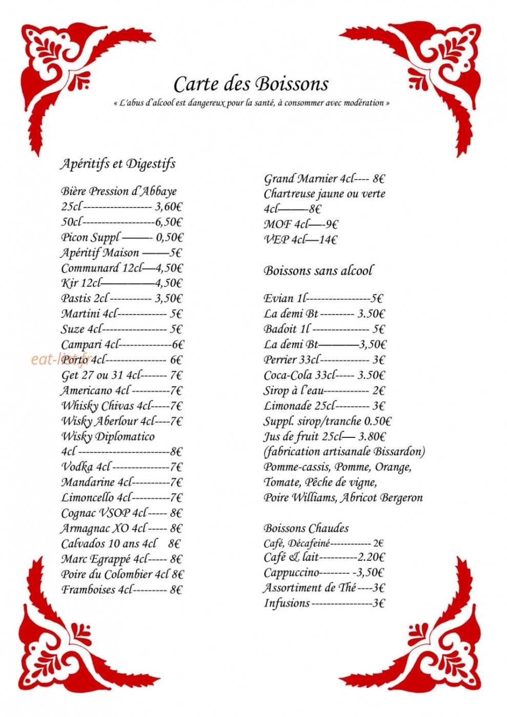 Le Poêlon d'Or — carte page 6