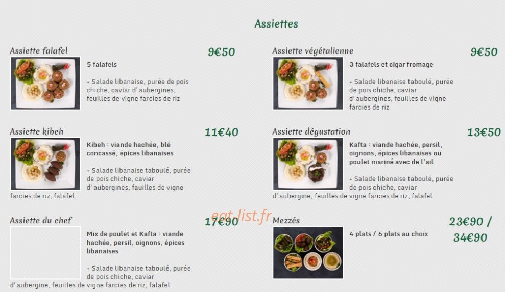 Le roi falafel — carte page 2