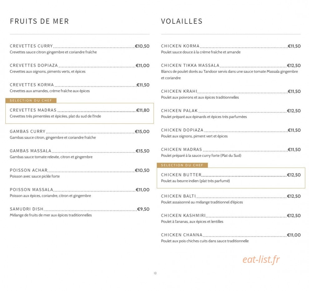 Le Shalimar — carte page 2