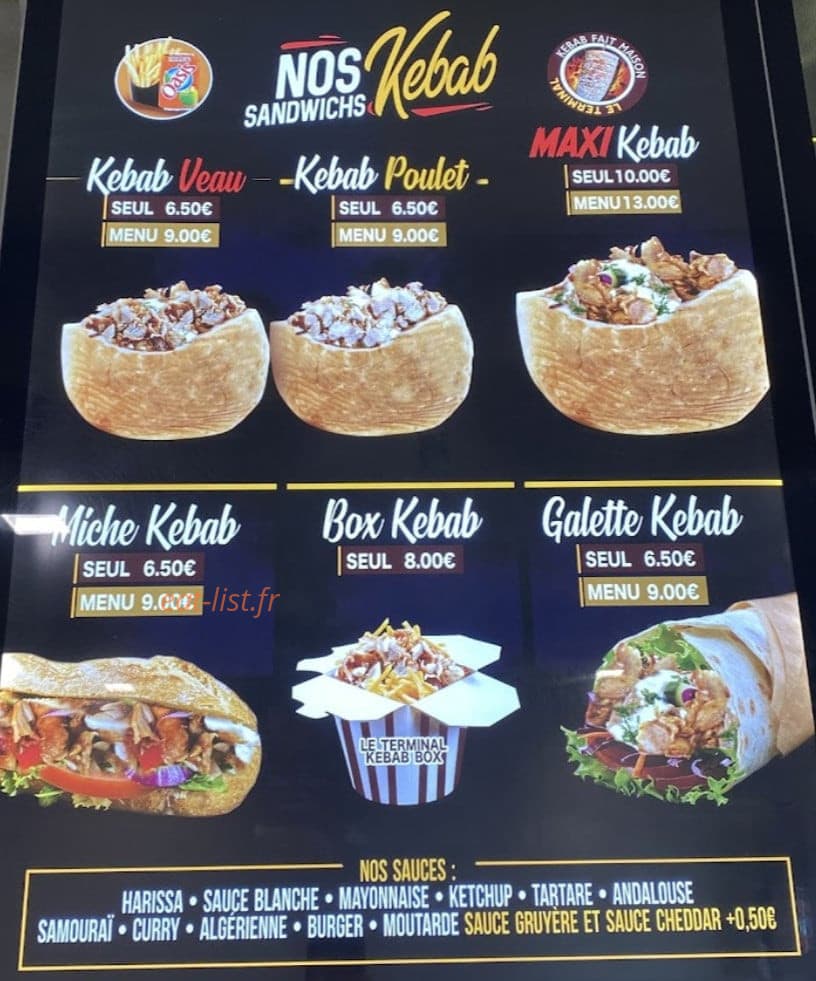 Le Terminal Kebab — carte page 2