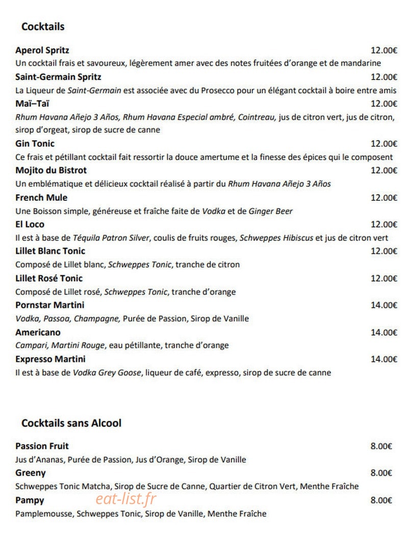 Le Théodore Bistrot des Halles — carte page 4