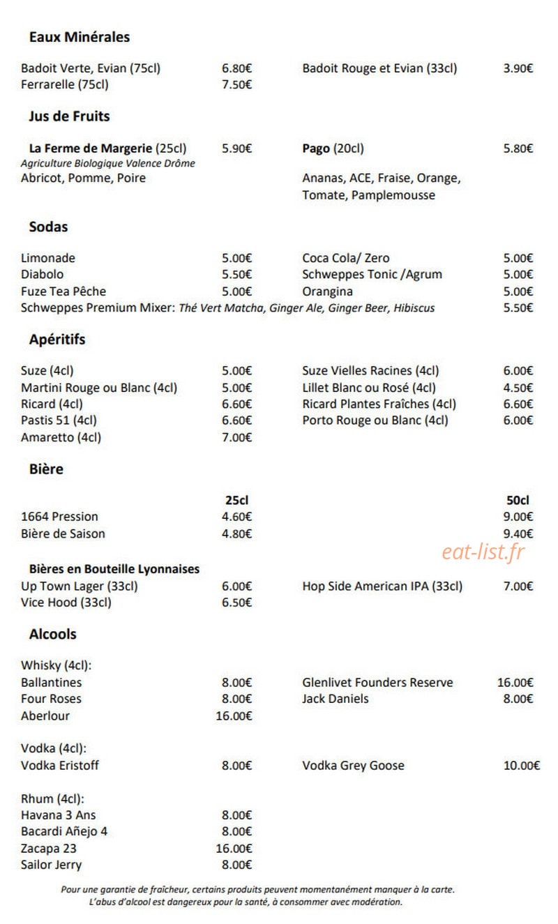 Le Théodore Bistrot des Halles — carte page 2
