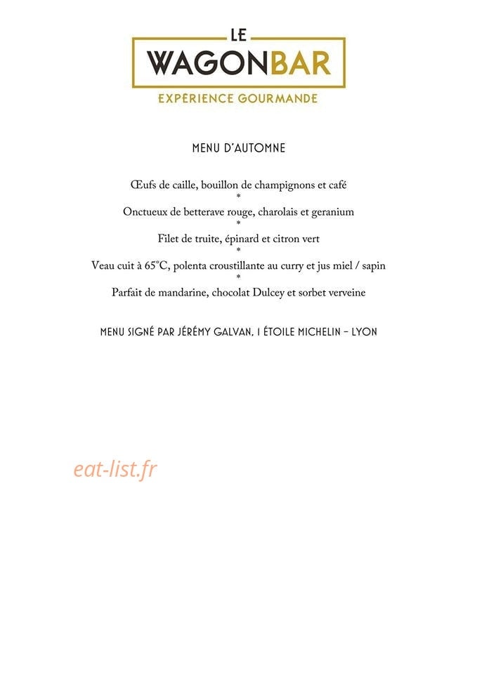 Le wagon bar — carte page 1