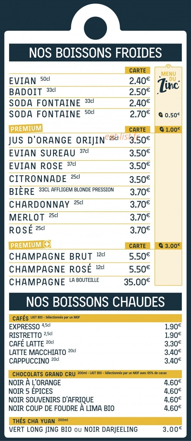 Le Zinc à Burger — carte page 5