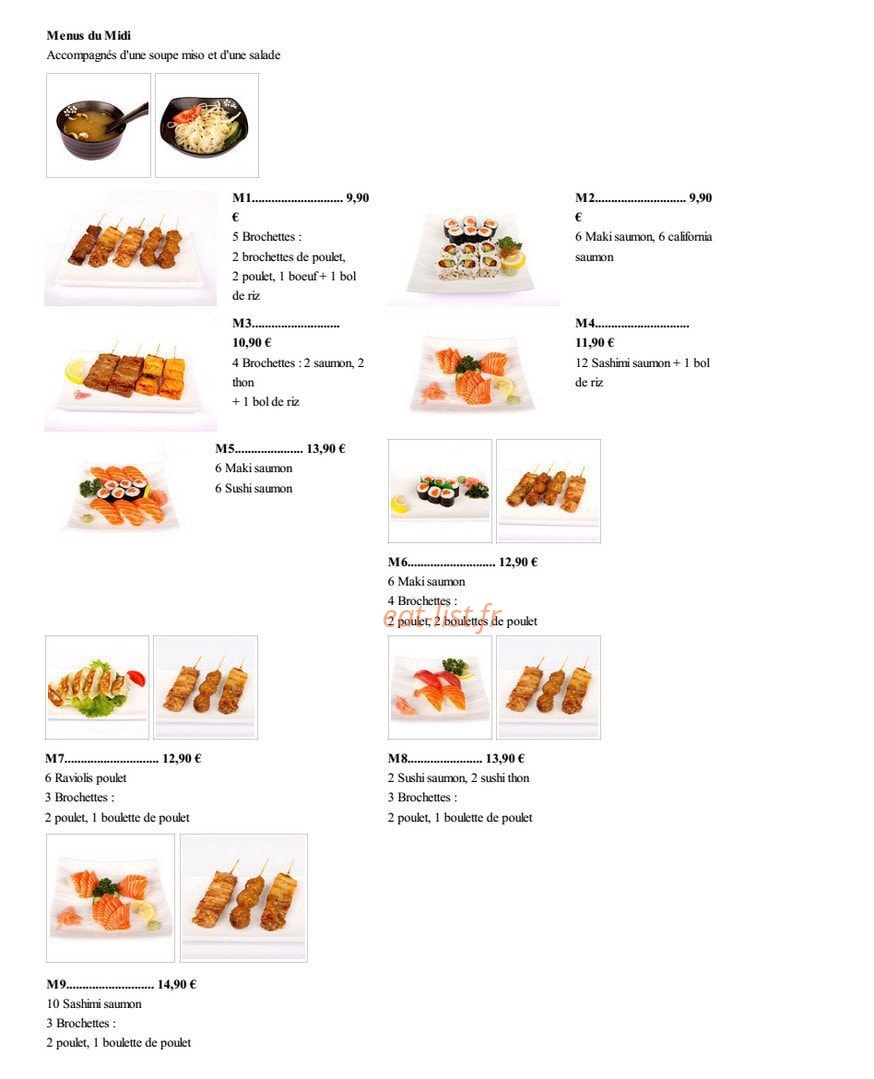 Lem Sushi — carte page 1