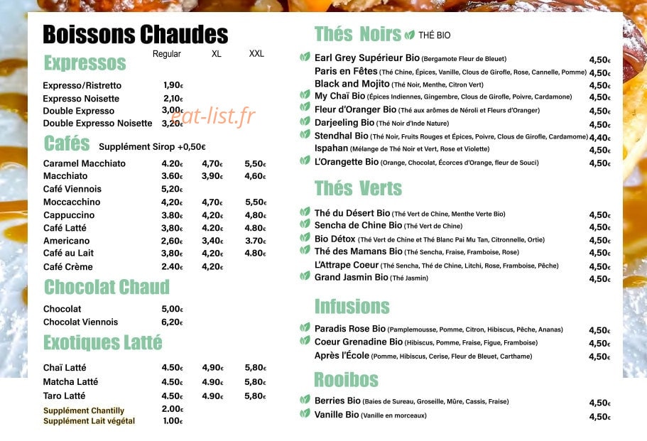 Les Papas Sucrés — carte page 3