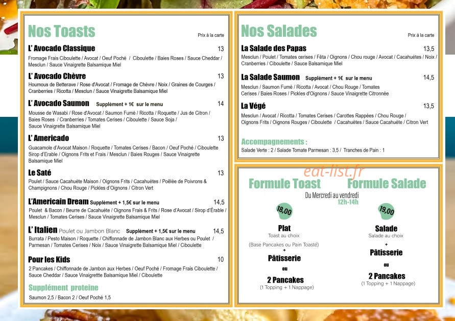 Les Papas Sucrés — carte page 2