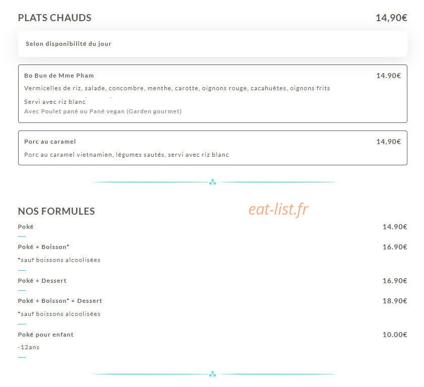 Ly-Lan Poke Bar — carte page 1