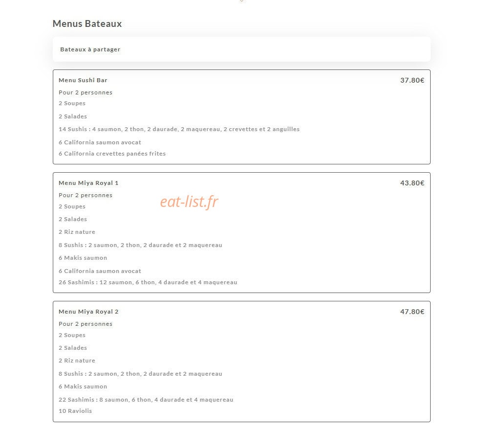 Miya Sushi — carte page 6