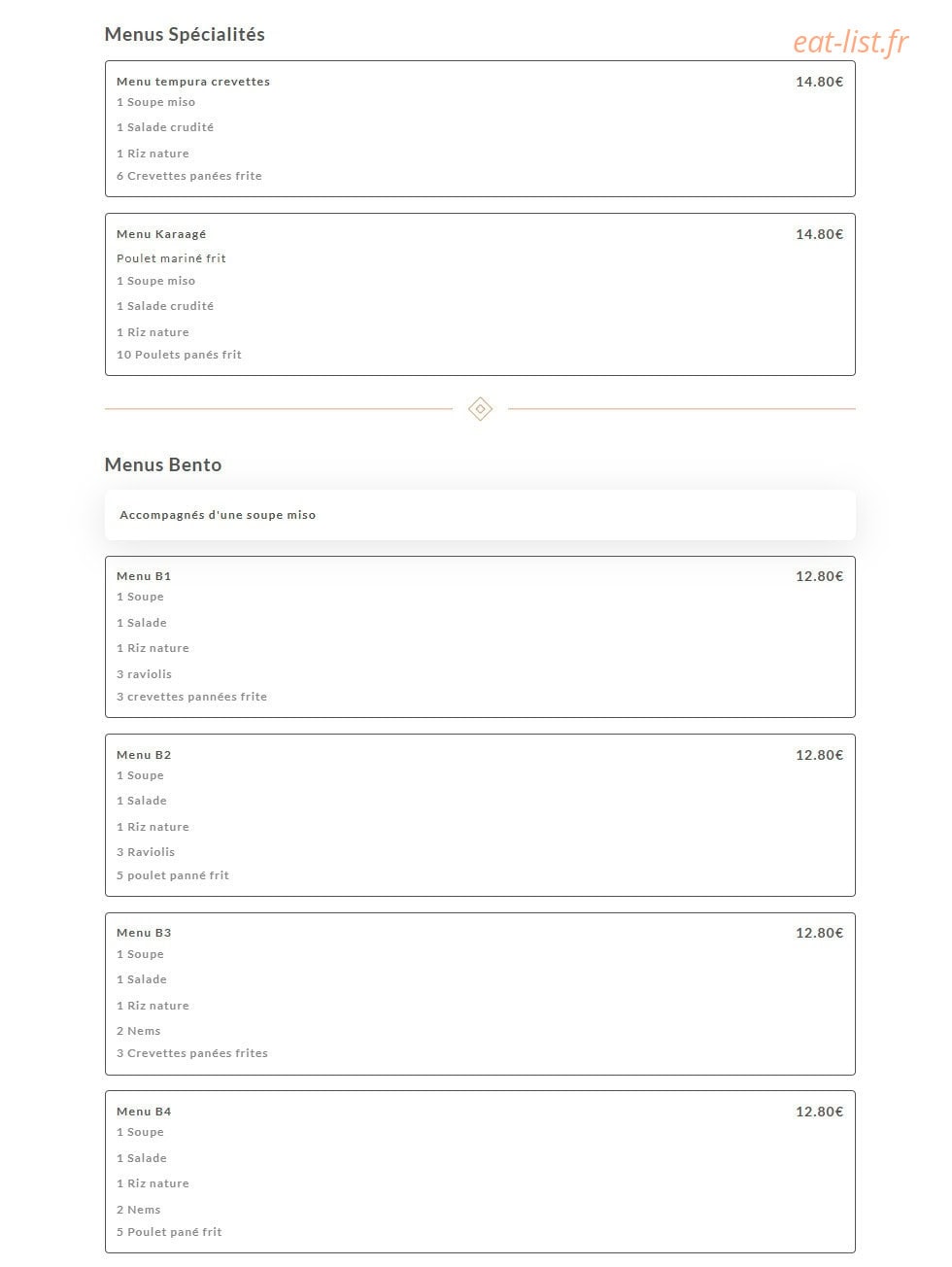Miya Sushi — carte page 10